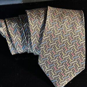 Missoni Chevron Mens Tie Silk Neckwear Brown Zig Zag Red Blue Polka Dots